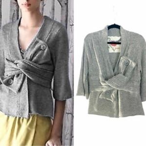 Anthropologie Robin Origami Gray Sweater